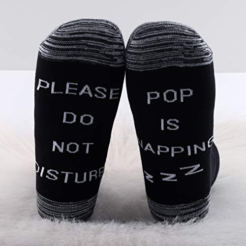 JXGZSO 2 Pairs Grandpa Napping Socks Papa Gift Please Do Not Disturb Pop Is Napping Socks Father's Day Gift4