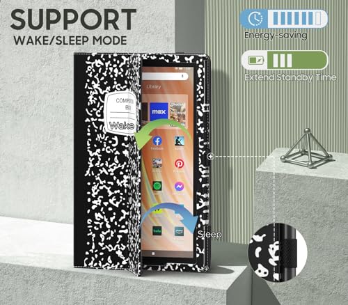 Image of MoKo Case Fits All-New Amazon Kindle Fire HD 10 & 10 Plus Tablet (13th /11th Generation, 2023 /2021 Release) 10.1 inch - Slim Folding Stand Cover with Auto Wake /Sleep, Black Notebook