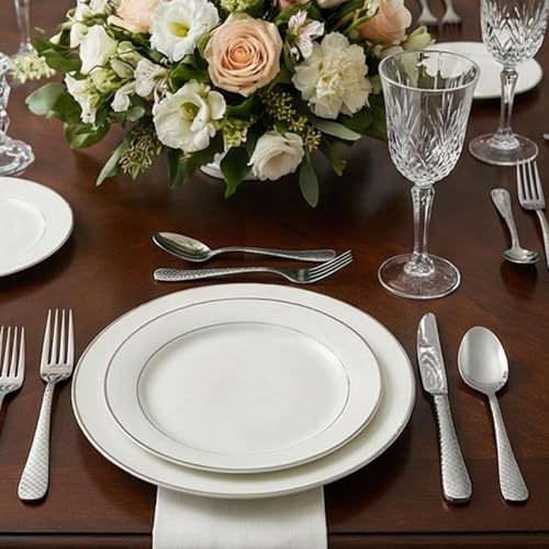 Image of 8.1 inch Sterling Silver Dinner Forks Set of 5 with Checks Printed Handle ? Durable Stainless Steel Silverware, Mirror Polished Forks, Perfect for Home, Restaurant, and Gifting
