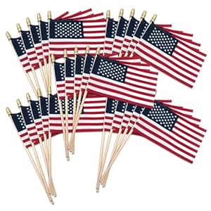 Supertoughsmallamericanstickflags1x15cottonoutdoorflagon25woodenstickminiflagspatrioticdecorforvariousholidaypartiesandnationalflagday25pack  Urban Country Home Decor Super tough small american stick flags 1×15 cotton outdoor flag on 25 wooden stick mini flags patriotic decor for various holiday parties and national flag day 25 pack  urban country home decor