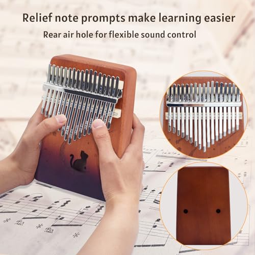 Image of 17 Key Kalimba Thumb Piano, Mbira Instrument,Musical Gift for Kids & Adults