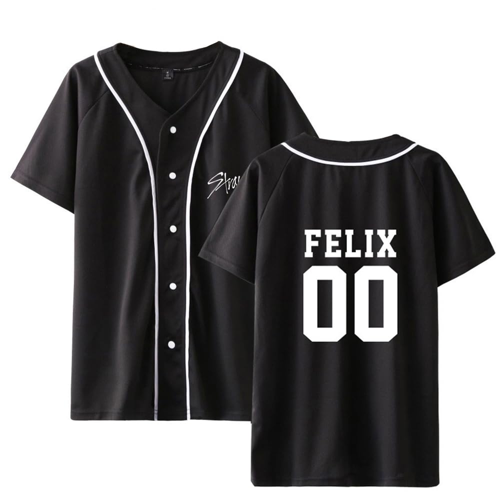 Tshirt Kpop Yellow Wood Short-Sleeved Changbin Hyunjin Felix Seungmin Jeongin Jisung Minho Woojin BangChan Tee Shirt Fashion Wild Color StrayKids New Casual Baseball Uniform T-Shirt