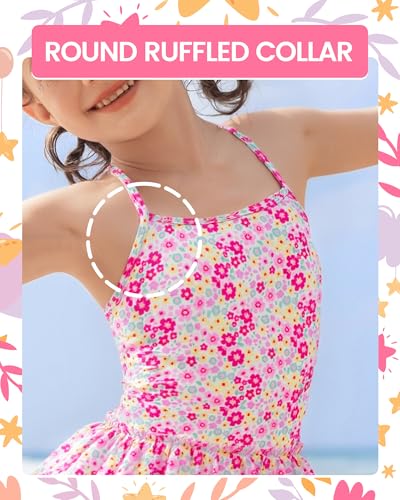 Image of Angel season Girls Swimsuits Kids Bathing Suit One Piece Swimwear with UPF 50+ Cute
