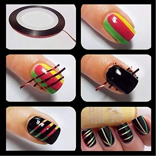NAILWIND Nail Art Tip Sticker, Nail Art Tape Line, Nail Striping Tape Line, Foil Nail Tape for Nails Art Decoration Sticker (10 PCS, Gold) 4