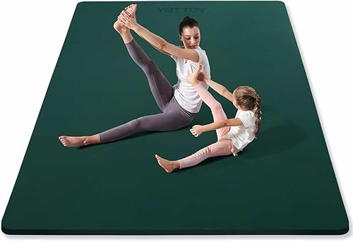 YOTTOY Tapete de yoga grande (75 x 52 x 12 pulgadas), tapete de ejercicio TPE extra ancho, tapete de entrenamiento antideslizante para pilates,