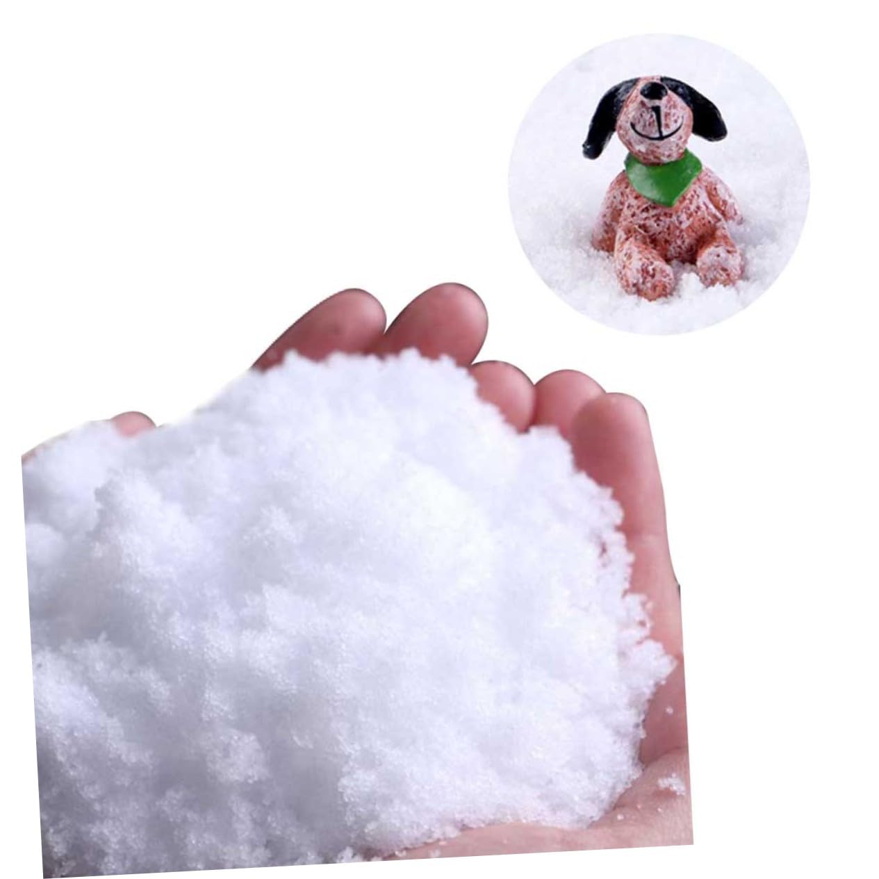 PRETYZOOM Neige Artificielle Blanche 500g pour Décorations de Noël et Anniversaires en Thème, Matériau Pet, Aucun Mélange Nécessaire