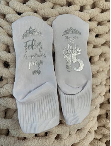 Mis Quince Funny Socks for Teen Girls, 15th Birthday Quinceaera Gift, If You Can Read This Personalized Party Favor2