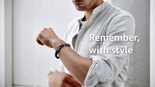 Pulsera de cuero trenzado negra para hombre 22 cm miniatura 7
