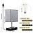 Fully Dimmable Table Lamp for Bedroom Dual USB Port - EVISTR Bedside Lamp for Nightstand Desk Lamps with Charging Station 2 Power Outlets, Grey Fabric Lampshade LED Bulb Included (Black/Grey)