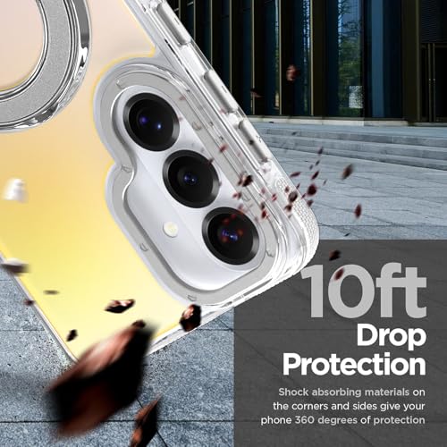 Image of Magnetic for Samsung Galaxy S26 Case with Stand [Compatible with Magsafe] [Cute Fluorescent Design] [1 Screen Protector] Slim Translucent Matte Case for Galaxy S26 6.3 inch, White
