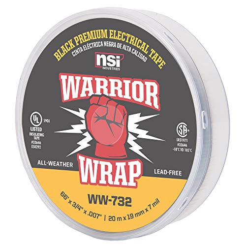Image of WarriorWrap Premium 3 /4 in. x 66 ft. 7 mil Vinyl Electrical Tape, Black