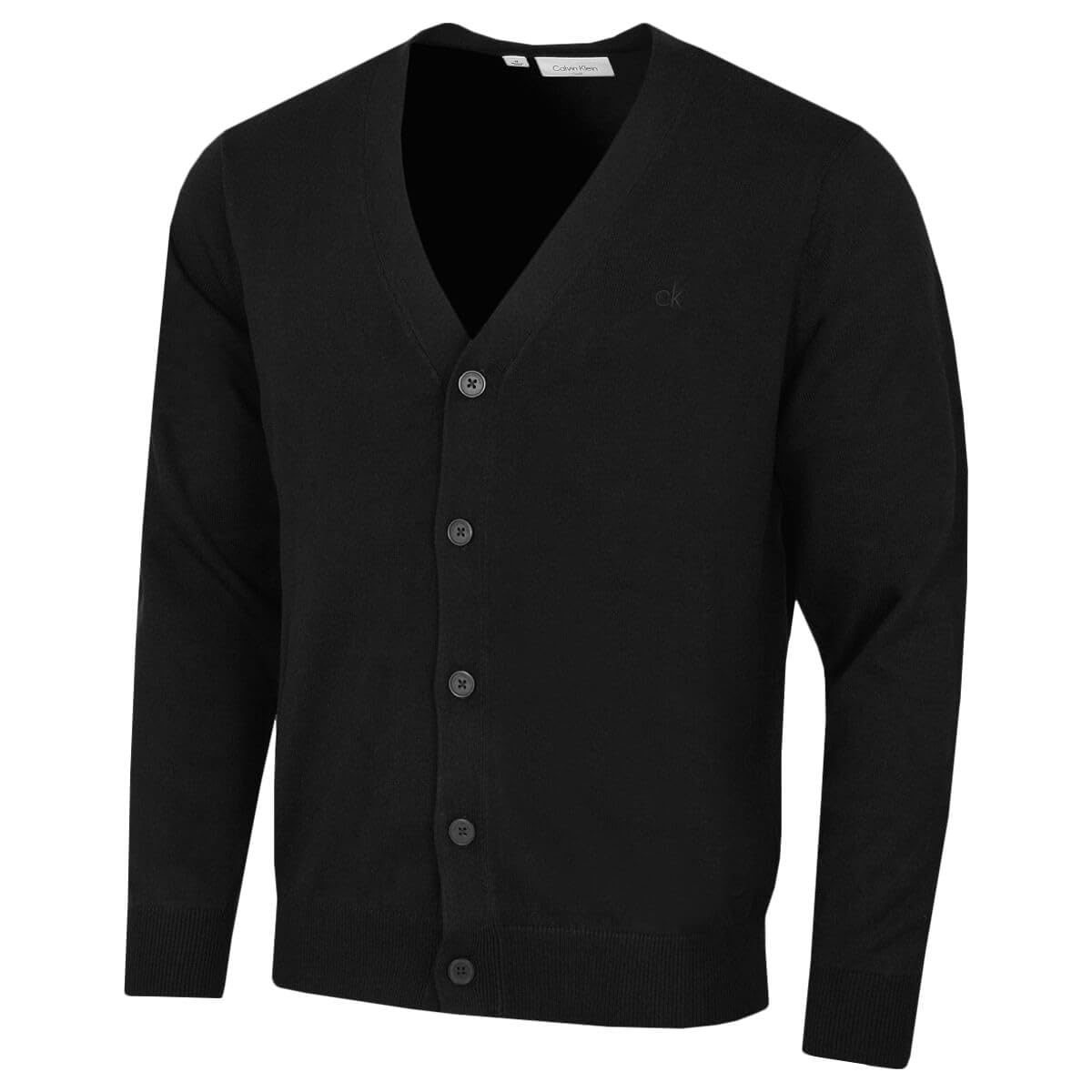Calvin Klein Men's Black Thorn V-Neck Soft Cardigan - S