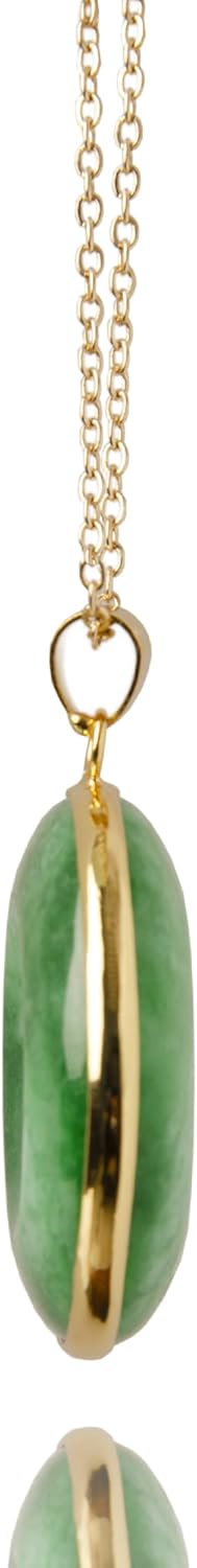 Green Jade "Good Fortune" Pendant Necklace, Natural Jade Agate Crystal Healing Handmade Good Luck Gift Jewelry - Image 2