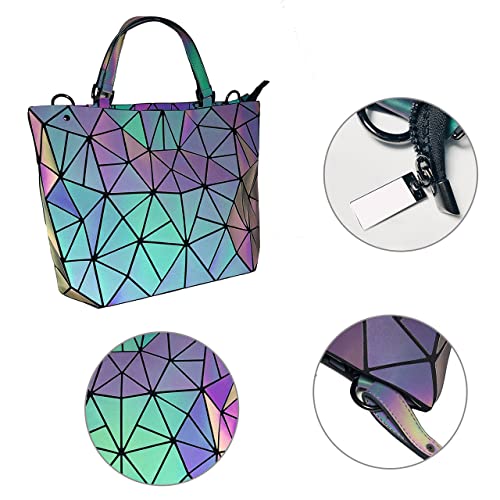 Image of Handbags Womens Geometric Luminous Purse bags Ladies Top Handle Satchel Bags