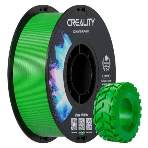 Image of Creality TPU Filament 1.75mm 95A Green for 3D Printing, High Hardness and Resilience, Soft Adhesive Material, Elastic, 1kg (2.2lb), Flexible Filaments 1.75mm for 3D Printer