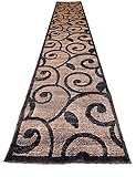 Modern Long Runner Contemporary Area Rug Brown & Black Americana Carpet King Design #154 (32 Inch X...