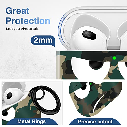 Image of for Airpods 3 Case 2021, Don't Touch Me for Airpods Cover with Keychain Soft Cute Shockproof Cover for Women Men Compatible with for Airpods 3 Charging Case,Green