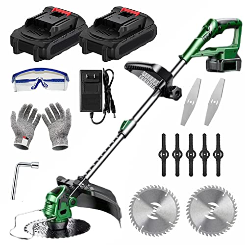 Cortacésped con batería, mango telescópico, cabezal giratorio ligero con cargador de 24 V, Cortacésped eléctrico para cortar césped Cuidado del césped de jardín Cover