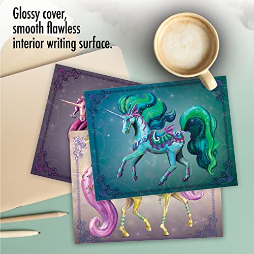 The Best Card Company - 10 Blank Note Cards For Kids (4 X 5.12 Inch) - Fun Mythical Fantasy Cards, Assorted Greetings Boxed - Unique Unicorns Am6294Ocb-B1X10 #TOP5