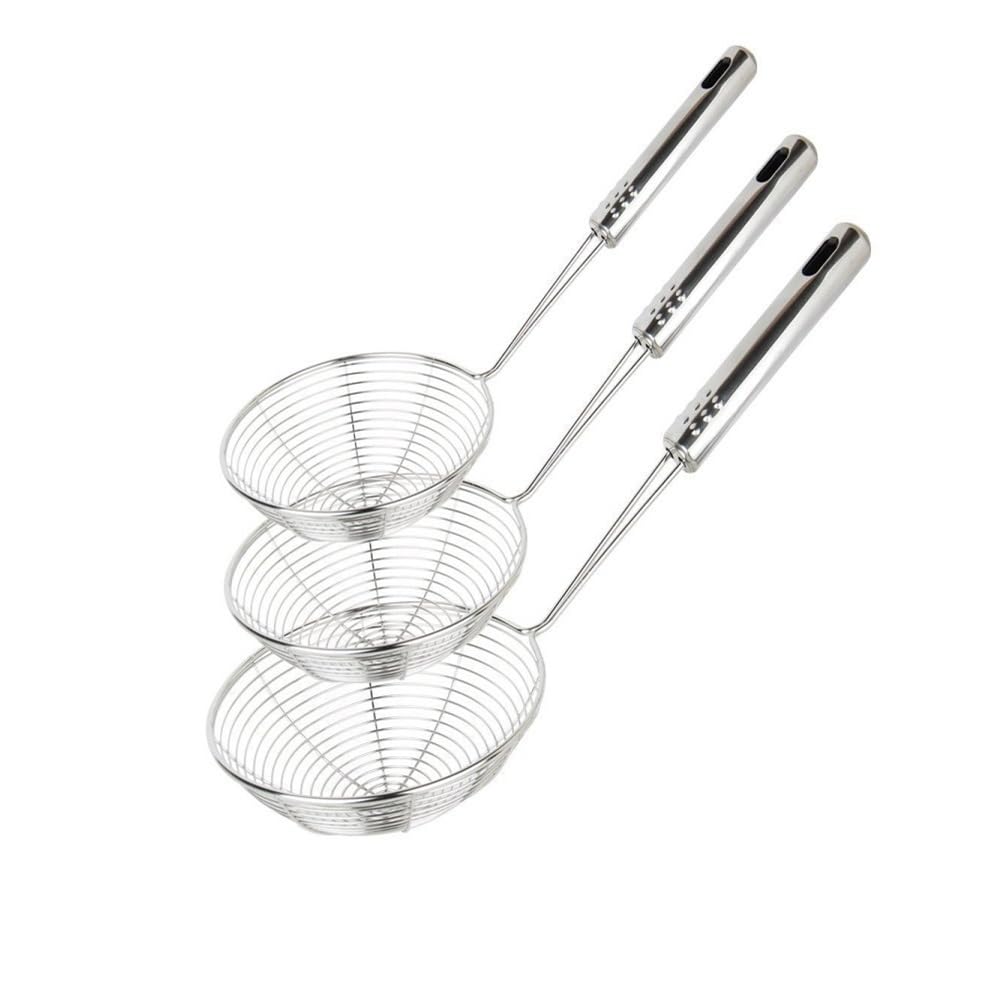 1 Set (3 Stück) feinmaschiger Schaumlöffel aus Edelstahl Für Lebensmittel