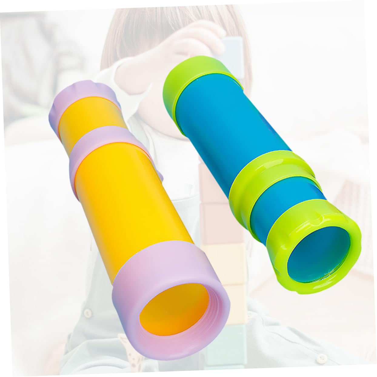 Toyvian 2Pcs Binoculars DIY Detachable Telescope Fun Props for Birthdays Engaging Design Safe