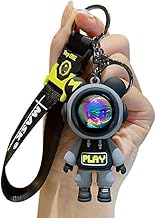 AIMERS Creative Astronaut Bear Keychain for Men & Women Cool Cartoon Standing Pilot Bear Pendant, Resin, Car Keys, & Bags Cute Fashionable Keychain for Boys & Girls