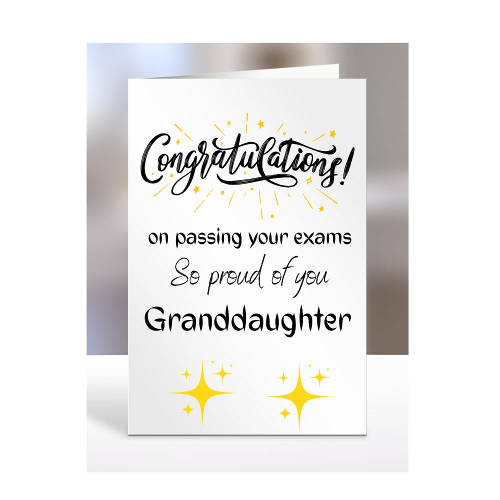 Exam Congratulations Card for Granddaughter, greetings card, men, women, female, male, him, her, presents for christmas, on passing your exams, A5-96_97 — image 1