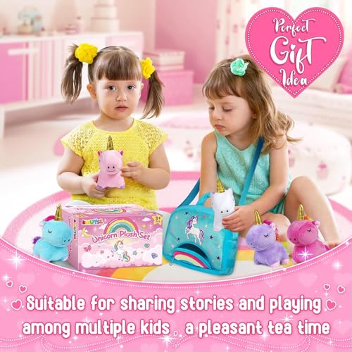 Image of KMUYSL Toys for 18 Months+ Year Old Girls, Plush Stuffed Animal with 5 Unicorn Babies in Plush Bag Toy, Soft Plush Toys Set, Christmas Birthday Gifts for 2 3 4 5 6 7 8 Girls Boys Baby, Toddler, Kids