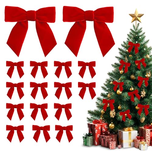 XiXiRan Lazos Rojos Navidad, 30 Piezas Lazos Arbol Navidad, Arcos De Navidad, Decoracion Arbol De Navidad Lazos, Lazo Navidad Decoración, para Corona de Navidad, Boda, Navidad Fiesta (Rojo)