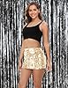 MANER Women's Sequin Mini Skirt Sparkle Stretchy B... #4