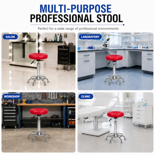 Image of NGFC Doctor Stool with Adjustable Height || Sitting Stools for Home /Doctor /Medical /Salon /Warehouse /Garage (Red, Pack of 4)
