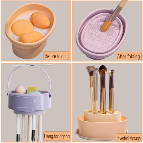 image for GOLIKEE Makeup Brush Cleaner Mat,3 in 1 Upgraded Foldable Silicone Mak