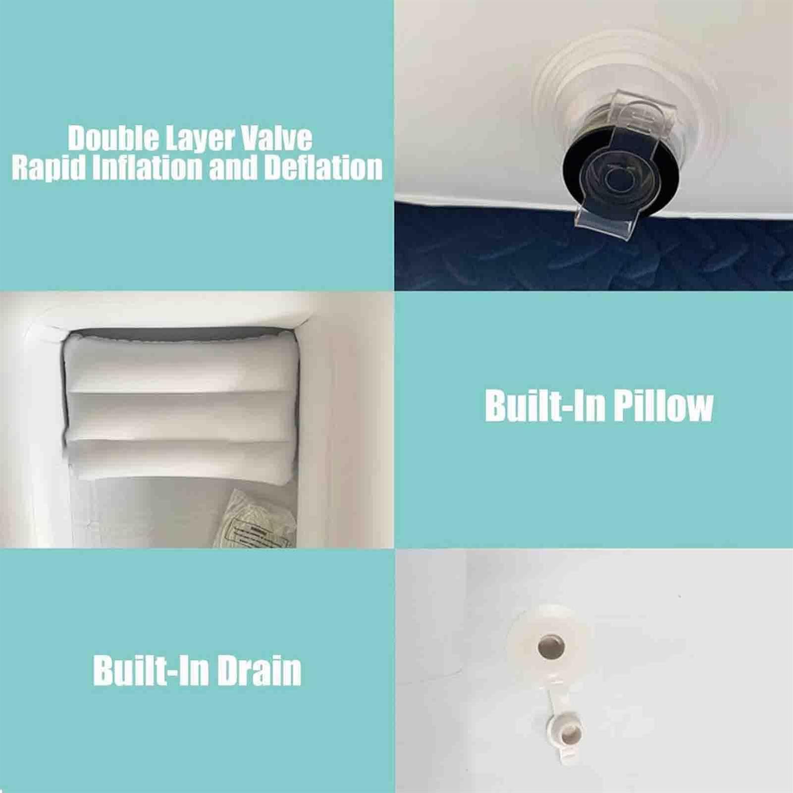 Genérico Bañera Inflable con Almohada de Aire, Ducha fácil de Limpiar para Adultos postrados en Cama (Blanco B)