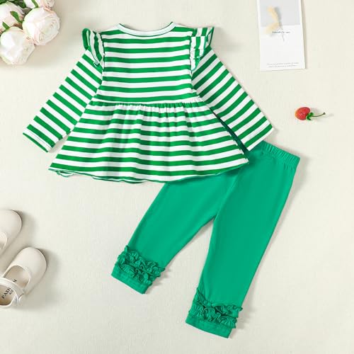 Image of Newborn Baby Girl Clothes Toddler Girl Outfits Ruffle Long Sleeve Tops Pants with Hats and Headband Fall Summer Clothes Sets