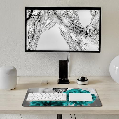 Tapis de souris de jeu base antidérapante et surface imperméable grand format gris sarcelle