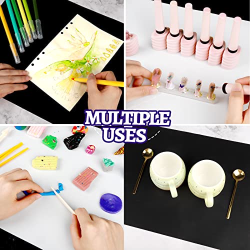 Image of LEOBRO Silicone Mat for Resin Molds, 2 PCS 15.7 inch x 11.7 inch Play Dough Mat, Silicone Mats for Crafts, Jewelry Molds Mats, for Resin, Clay, Paint, Black & White