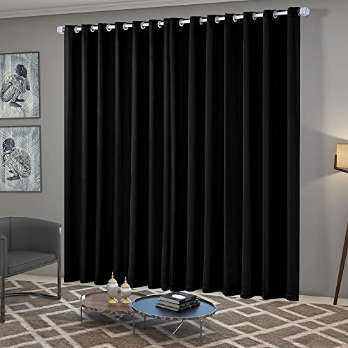 Cortina Blackout/Blecaute Quarto/Sala em Tecido 3,00m x 2,50m com Ilhós Cromado Solaris - Preto