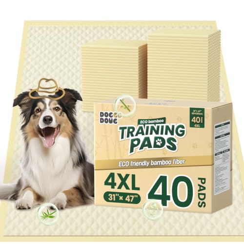 Image of Bamboo Puppy Pads Extra Large 31 inchx47 inch 40 Count with Tabs