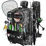 Ghanneey Lightweight Fishing Tackle Backpack Professional Water-Resistant All-in-One Rod Holder & Gear Storage for Outdoor Anglers