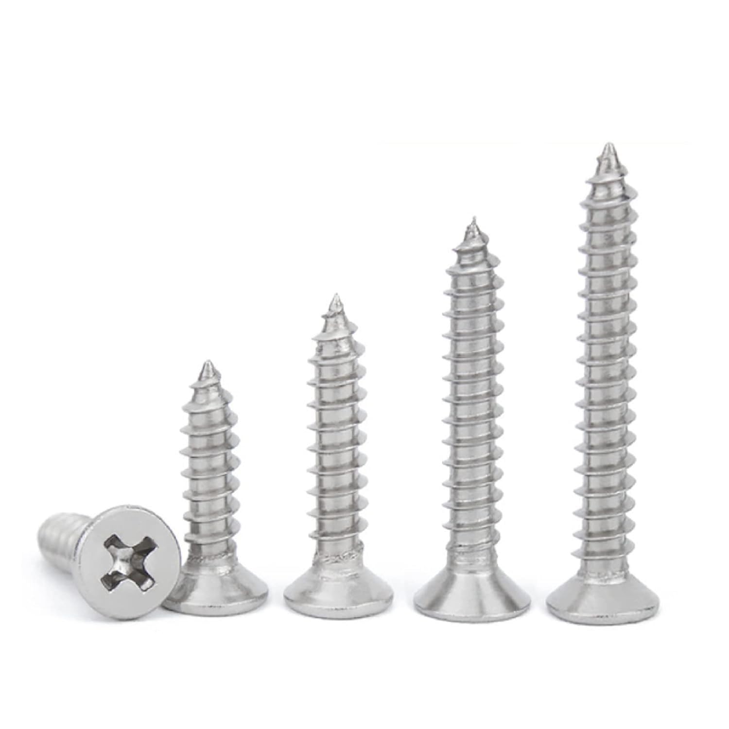 Viti autofilettanti a testa piatta Phillips, Viti autofilettanti a testa svasata in acciaio inossidabile 304, viti Phillips a testa piatta, incasso a croce standard, M4, 100 pezzi, M4*90 * 20 pezzi(M4