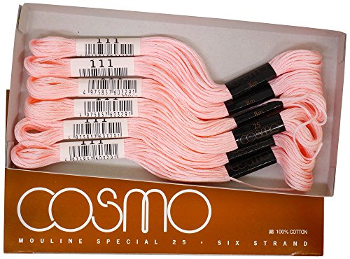 cosmo 25番刺しゅう糸 8m束 Col.111 ピンク 系 1箱 6束入り