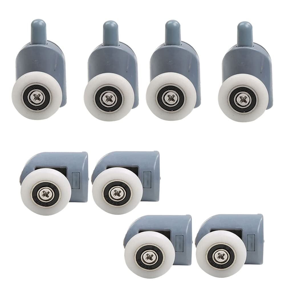 Roulettes de porte de douche avec 4 roulements haut et 4 bas, galets de rechange de 2,5 cm