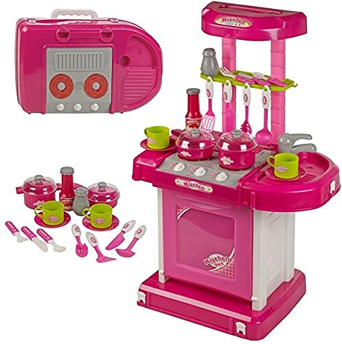 HS ENTERPRISE Kitchen Set Portable Suitcase Shape Musical Kitchen Actually Fell of Kitchen for Your Kids Best Gift for Girls (Portable Suitcase Shape Musical Kitchen Set) (B09K7H9HN1) Amazon Price History, Amazon Price Tracker
