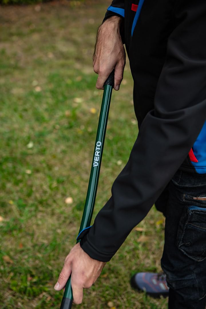 VERTO Gartenrechen mit 16 Zinken Rechen, breite Harke Laubbesen aus Metall