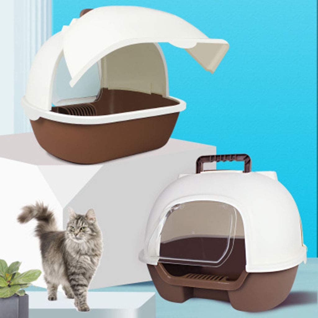 Arenero para Gatos, Semi-Cerrado Inodoro for Gatos con Capucha y Solapa, Plástico PP Sin BPA Arenero Autolimpiable