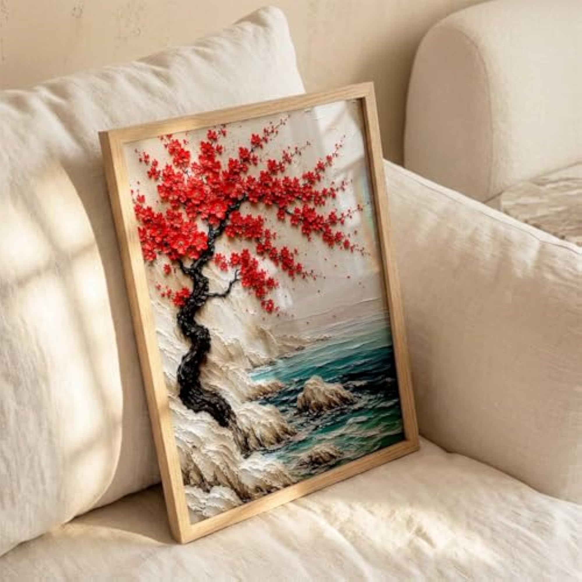Aesthetic Japanese Nature Art Painting with Frame