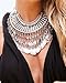 MJartoria Statement Necklace for Women, Boho Collar Choker Coin Tassel Ethnic Gypsy Chunky Necklace Antique Silver Color Bib Festival Halloween Carnival Jewelry Fitout Costume