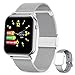 GOKOO Smartwatch Mujer Reloj Inteligente Fitness Deportivo IP68 Impermeable Pulsómetros Entrenamiento Respiratorio Monitor de Sueño Smart Watch Bluetooth Compatible con Android iOS(Plata).
