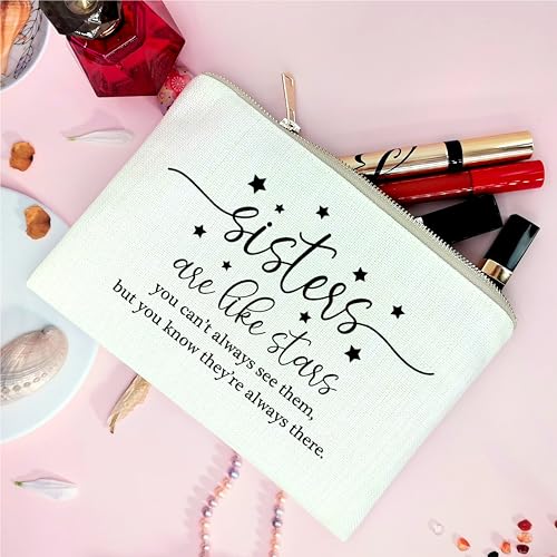 Sisters Are Like Stars Makeup Bag Case for Sister Birthday Gifts Cosmetic Bag Best Friends Gift for Big Little Sisters (sisters)4