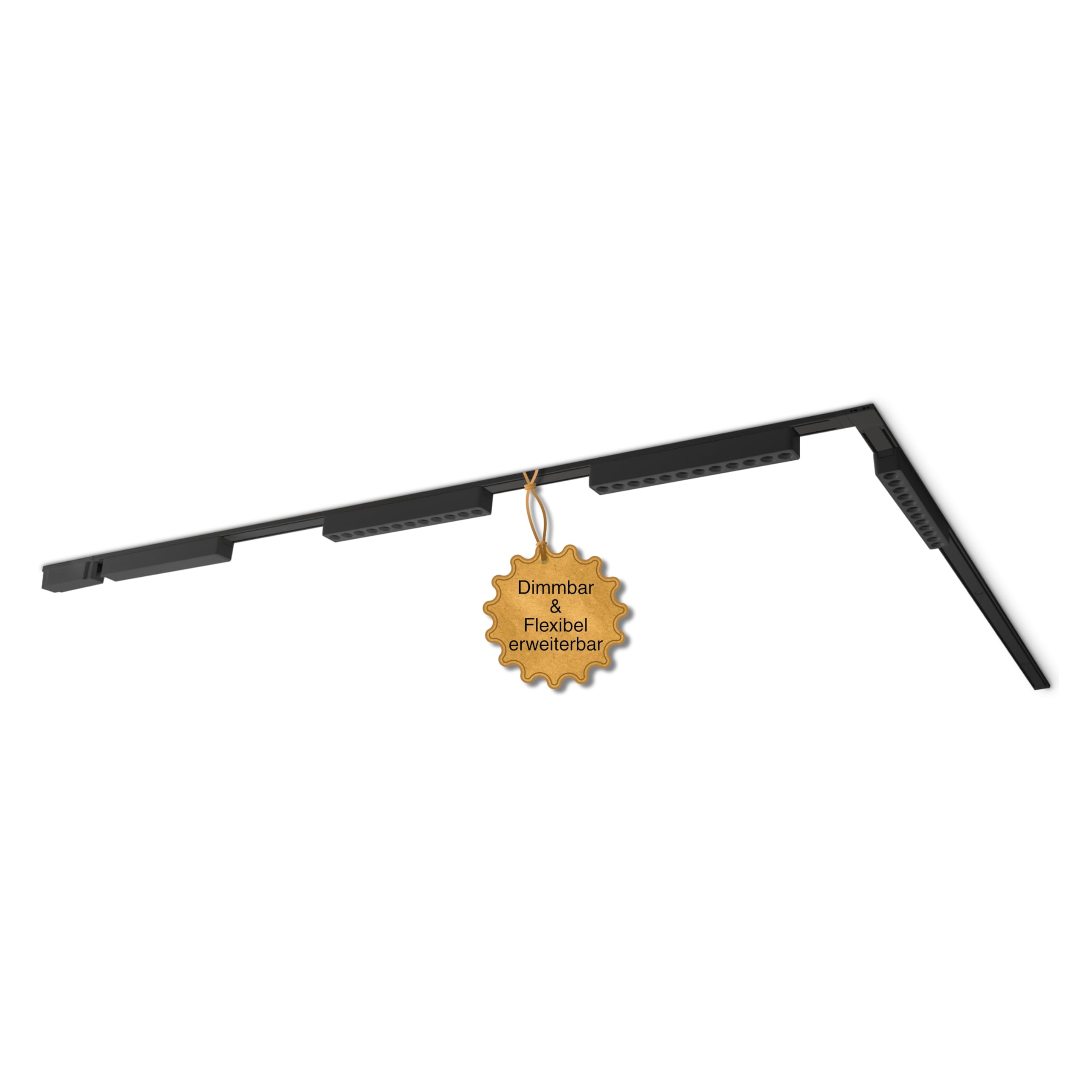 LED Schienensystem Decke – Komplettset mit 3 Leuchten – Zigbee dimmbar – Deckenlampe für Wohnzimmer, Küche, Esszimmer – moderne Deckenleuchte – Lichtschienensystem Schwarz